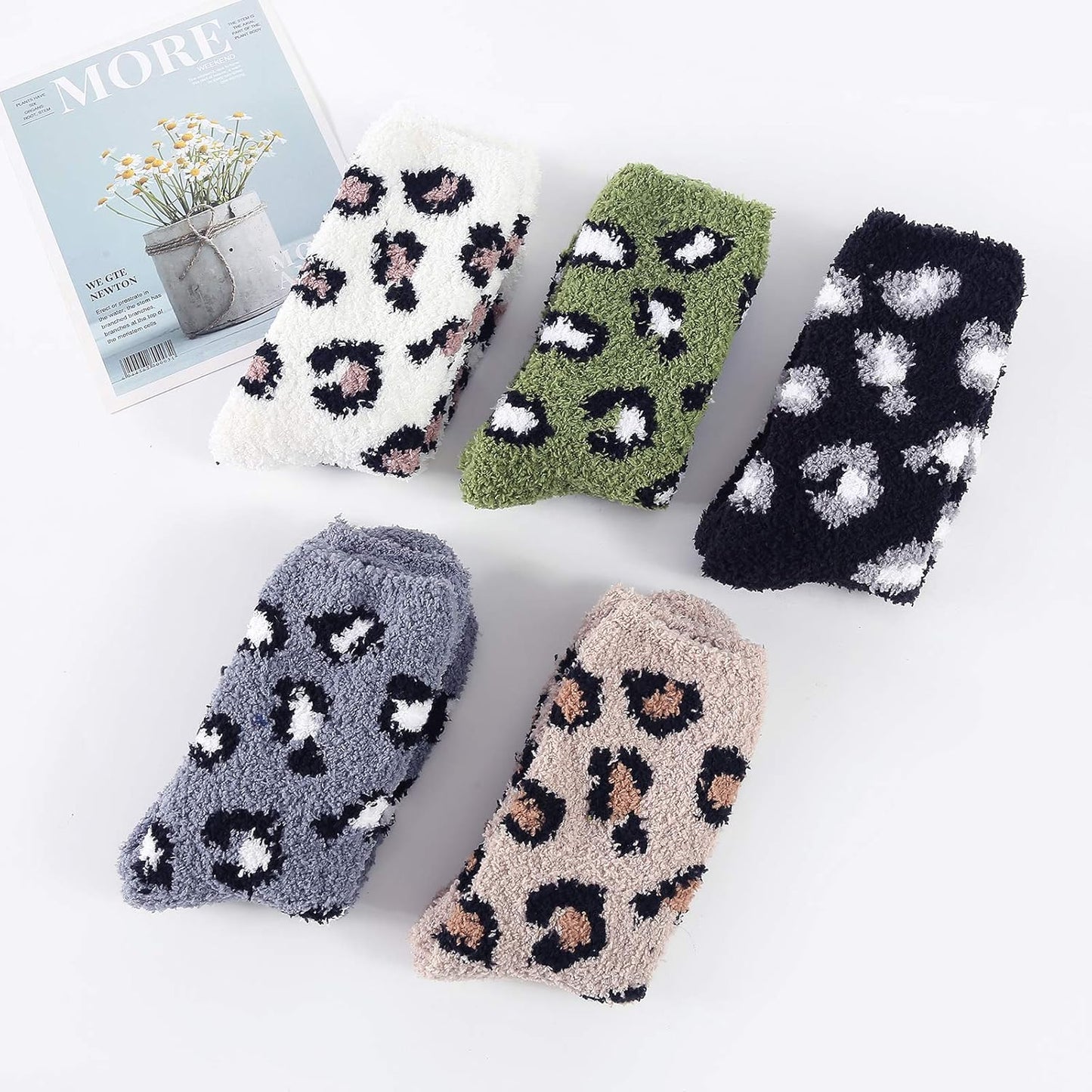 Womens Fuzzy Socks Warm Slipper Socks Winter Fluffy Socks Cozy Fuzzy Socks Athletic Fleece Socks Cute Crew Socks