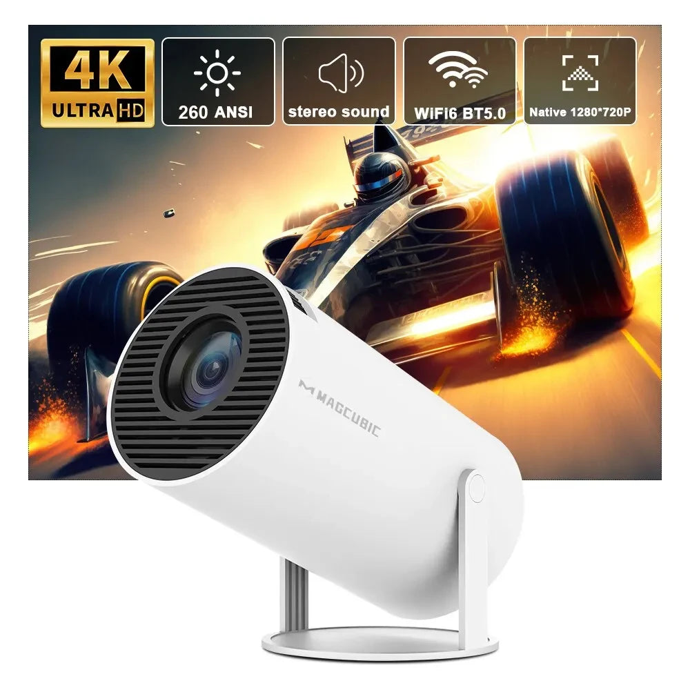 HY300 Pro 4K Smart Projector – Android 11, Dual WiFi 6, 260 ANSI Lumens, Allwinner H713, BT 5.0, Full HD 1080P Support, Home & Outdoor Cinema